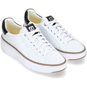 NWT Cole Haan Womens Grandpro TopSpin Sneaker Ivory/Black Leather-Size 9.5